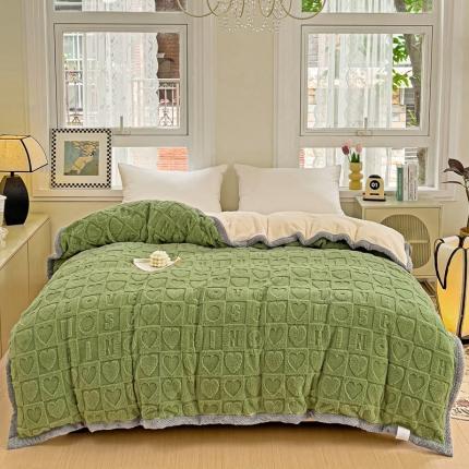 法澳 2023新款230克塔芙绒北极绒多功能单被套 牛油果绿