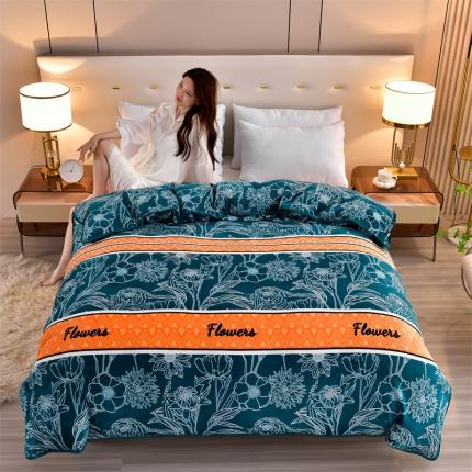 91家纺网 家纺一手货源 找家纺 2025新款9斤重加厚直播爆款牛奶绒金貂法莱绒单品被套 华影时光