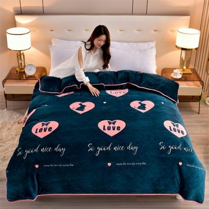 91家纺网 家纺一手货源 找家纺 2025新款9斤重加厚直播爆款牛奶绒金貂法莱绒单品被套 简爱