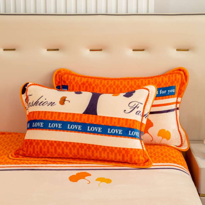 91家纺网 家纺一手货源 找家纺 博兰蒂2023新款轻奢风高克重牛奶绒印花四件套直播爆款电商爆款 发财树