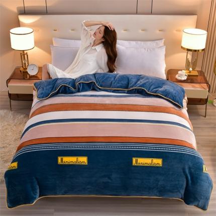 91家纺网 家纺一手货源 找家纺 2025新款9斤重加厚直播爆款牛奶绒金貂法莱绒单品被套 卡洛