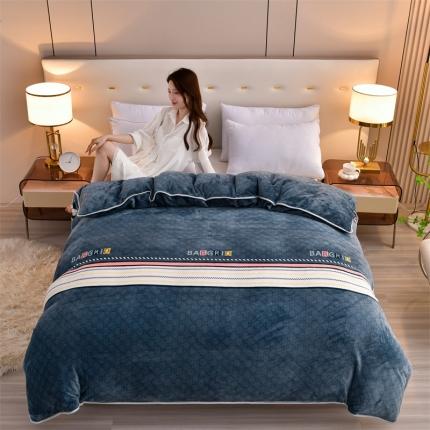 91家纺网 家纺一手货源 找家纺 2025新款9斤重加厚直播爆款牛奶绒金貂法莱绒单品被套 倾城时光