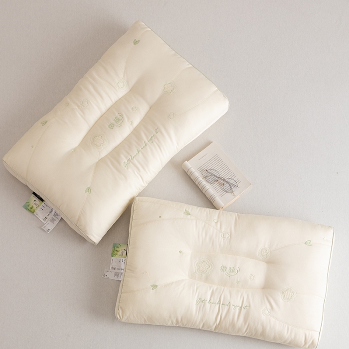 91家纺网 家纺一手货源 找家纺 (总) 多点家居 2023新款莫代尔微醺绿茶仰目枕枕头枕芯