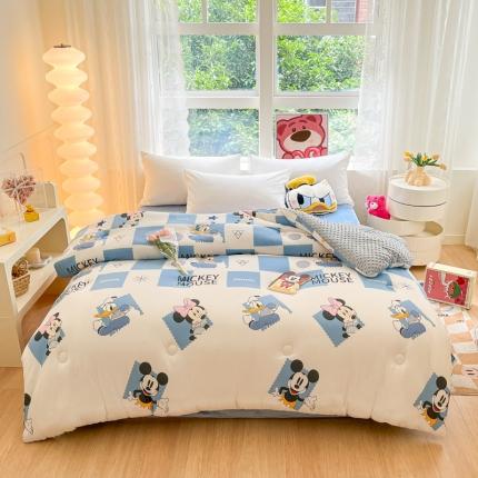 91家纺网 家纺一手货源 找家纺 伊人居 2023新款A类迪士尼针织棉豆豆被 米奇妙妙屋