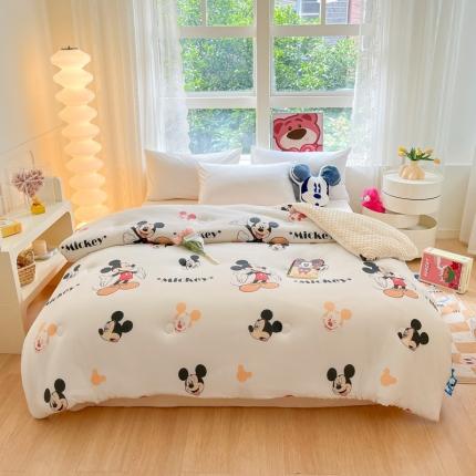 91家纺网 家纺一手货源 找家纺 伊人居 2023新款A类迪士尼针织棉豆豆被 米奇世界