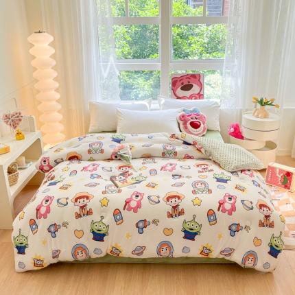 91家纺网 家纺一手货源 找家纺 伊人居 2023新款A类迪士尼针织棉豆豆被 玩具总动员