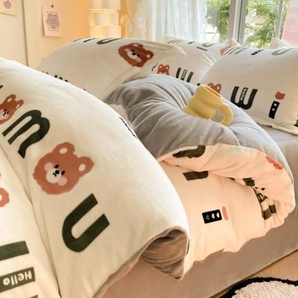 91家纺网 家纺一手货源 找家纺 （总）柒月 2023新款加厚牛奶绒四件套