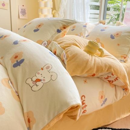 91家纺网 家纺一手货源 找家纺 （总）柒月 2023新款加厚牛奶绒四件套