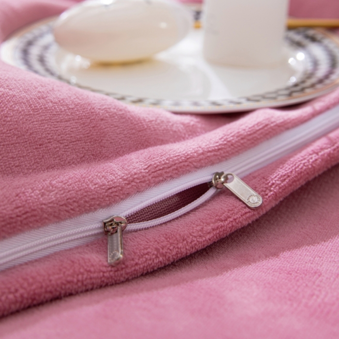 91家纺网 家纺一手货源 找家纺 绒博士 2023新款舒适保暖220克牛奶绒四件套系列 罗拉 豆沙