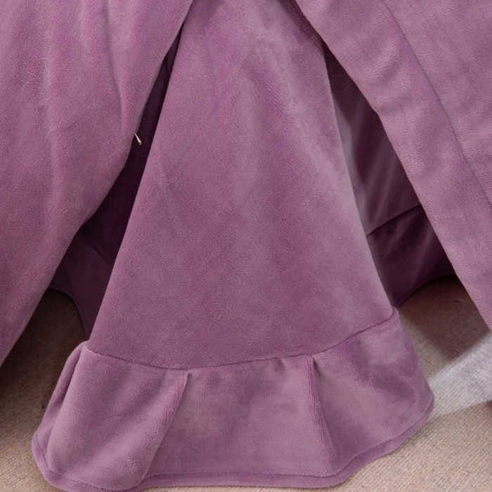 91家纺网 家纺一手货源 找家纺 绒博士 2023新款舒适保暖220克牛奶绒四件套系列 罗拉 紫色