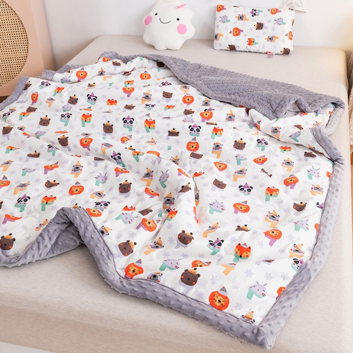 91家纺网 家纺一手货源 找家纺 十九色 2024新款儿童全棉豆豆被春秋被冬被婴幼儿安抚毯被子 圣诞