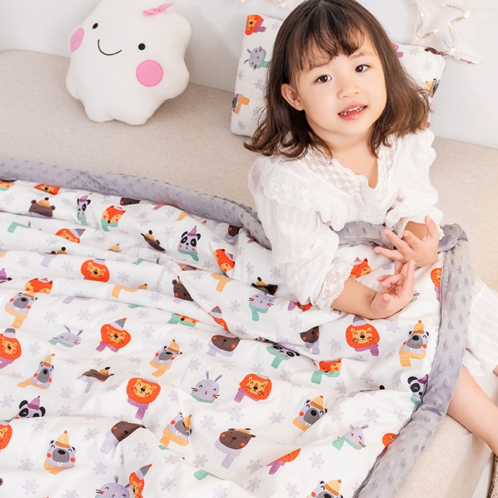 91家纺网 家纺一手货源 找家纺 十九色 2024新款儿童全棉豆豆被春秋被冬被婴幼儿安抚毯被子 圣诞