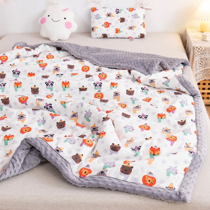 91家纺网 家纺一手货源 找家纺 十九色 2024新款儿童全棉豆豆被春秋被冬被婴幼儿安抚毯被子 圣诞