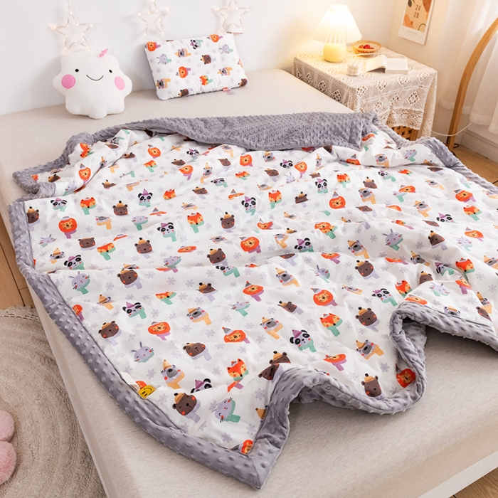 91家纺网 家纺一手货源 找家纺 十九色 2024新款儿童全棉豆豆被春秋被冬被婴幼儿安抚毯被子 圣诞