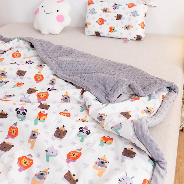 91家纺网 家纺一手货源 找家纺 十九色 2024新款儿童全棉豆豆被春秋被冬被婴幼儿安抚毯被子 圣诞