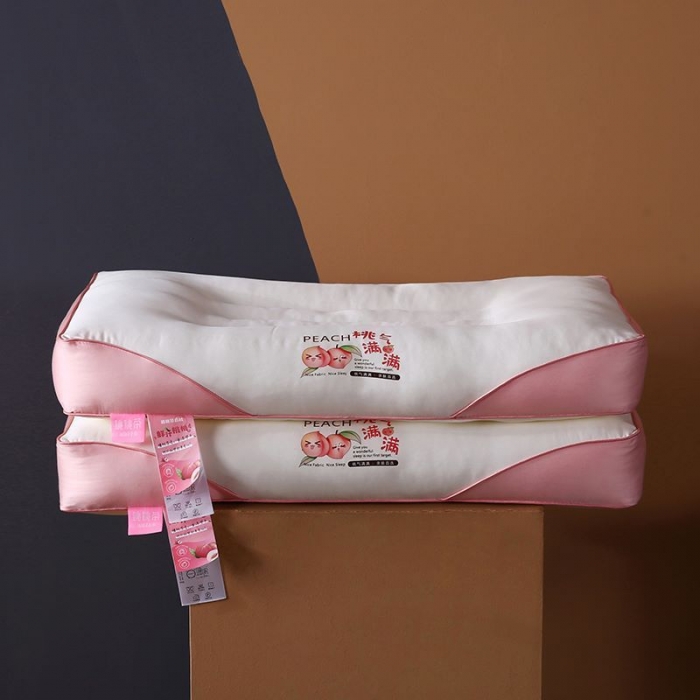 91家纺网 家纺一手货源 找家纺 2023新款柠檬vc枕枕头枕芯系列 桃气满满