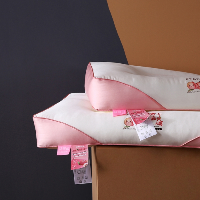 91家纺网 家纺一手货源 找家纺 2023新款柠檬vc枕枕头枕芯系列 桃气满满