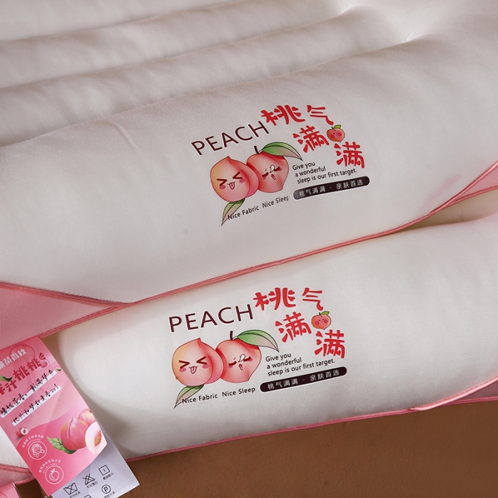 91家纺网 家纺一手货源 找家纺 2023新款柠檬vc枕枕头枕芯系列 桃气满满