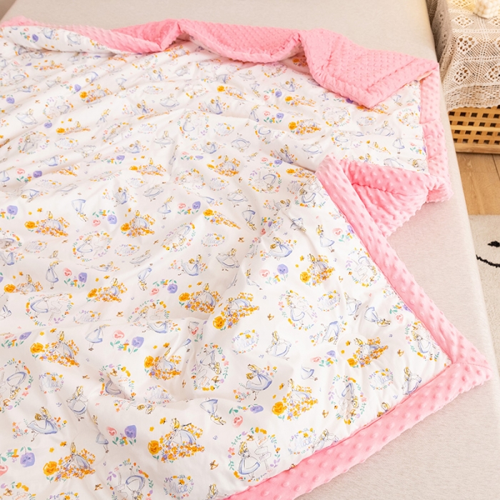91家纺网 家纺一手货源 找家纺 十九色 2024新款儿童全棉豆豆被春秋被冬被婴幼儿安抚毯被子 小公主