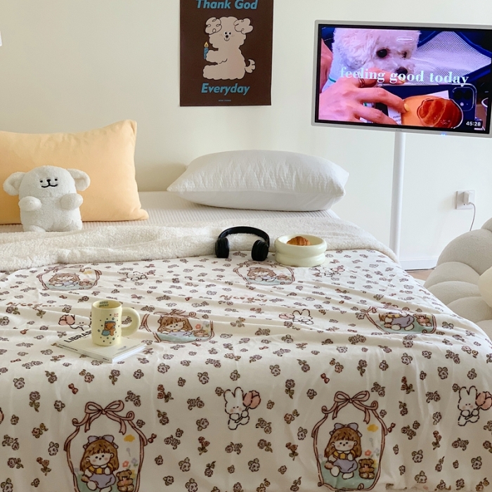 91家纺网 家纺一手货源 找家纺 美乐迪 2023新款牛奶绒毛毯 萝莉