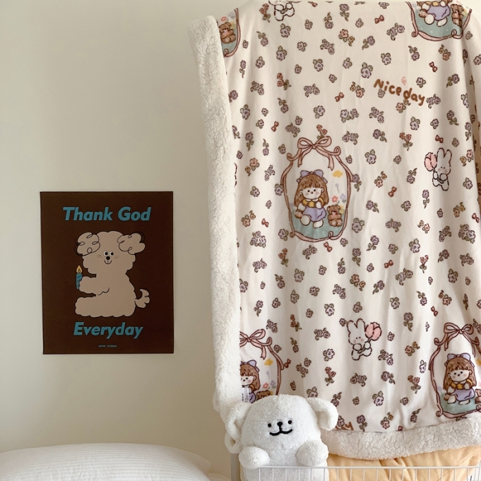 91家纺网 家纺一手货源 找家纺 美乐迪 2023新款牛奶绒毛毯 萝莉