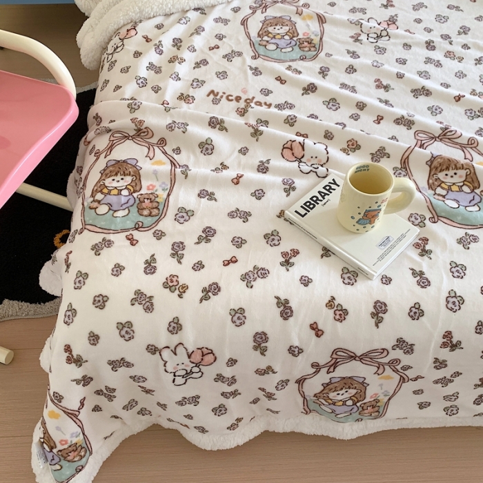 91家纺网 家纺一手货源 找家纺 美乐迪 2023新款牛奶绒毛毯 萝莉