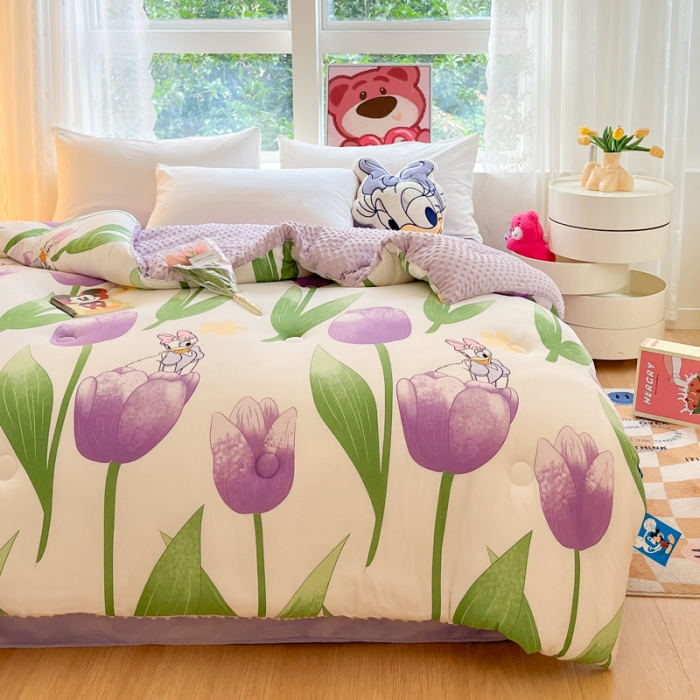 91家纺网 家纺一手货源 找家纺 伊人居 2023新款A类迪士尼针织棉豆豆被 甜心黛西