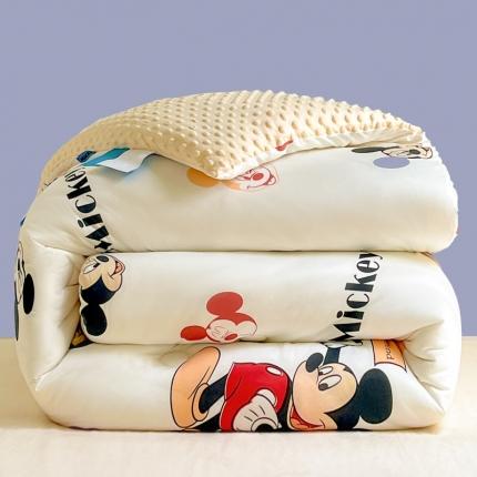 伊人居 2023新款A类迪士尼针织棉豆豆被 米奇世界