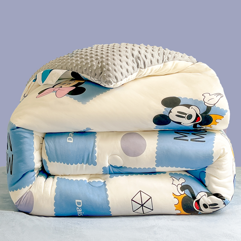 91家纺网 家纺一手货源 找家纺 伊人居 2023新款A类迪士尼针织棉豆豆被 米奇妙妙屋