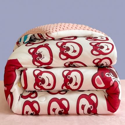 伊人居 2023新款A类迪士尼针织棉豆豆被 表情包草莓熊