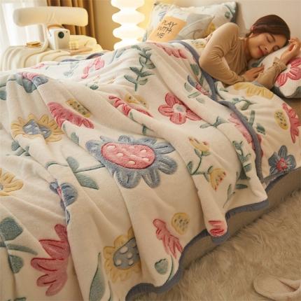 21度C 2023新款雪花绒多功能毛毯盖毯 向日葵