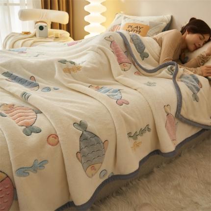 21度C 2023新款雪花绒多功能毛毯盖毯 游鱼得水