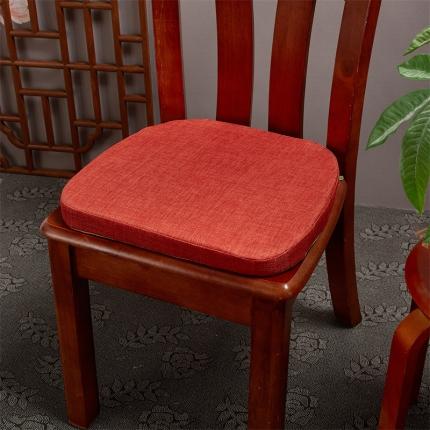 蔚意轩 2023新款立体边马蹄形坐垫椅垫餐椅垫-新中式场景 橘色