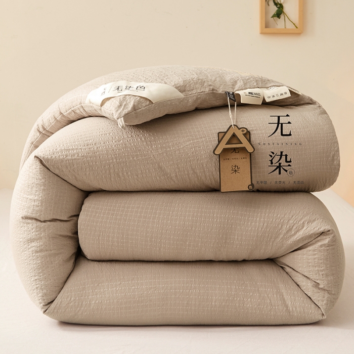 91家纺网 家纺一手货源 找家纺 创优2025新款无染被子被芯春秋被冬被直播批发 华夫格系列-卡其