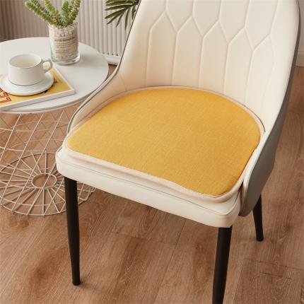蔚意轩 2023新款海绵复合坐垫椅垫餐椅垫-轻奢马蹄形 轻奢马蹄形黄色
