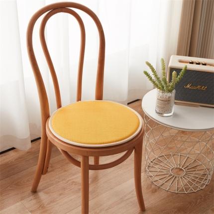 蔚意轩 2023新款海绵复合坐垫椅垫餐椅垫-圆形 圆形黄色