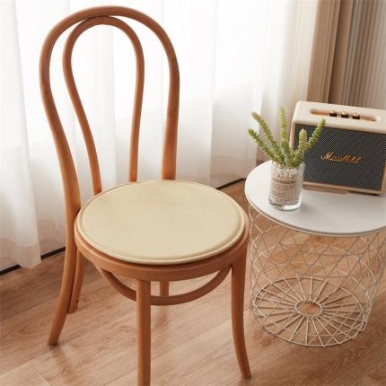 蔚意轩 2023新款海绵复合坐垫椅垫餐椅垫-圆形 圆形米色