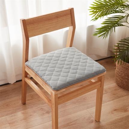 蔚意轩 2023新款绗绣坐垫椅垫餐椅垫-方形 方形灰色