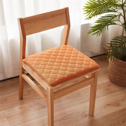 蔚意轩 2023新款绗绣坐垫椅垫餐椅垫-方形 方形橘色