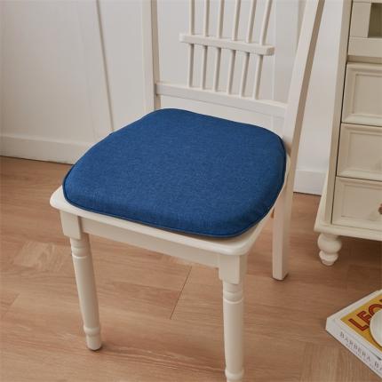 蔚意轩 2023新款马蹄形记忆棉坐垫椅垫餐椅垫（欧式场景）马蹄形蓝色