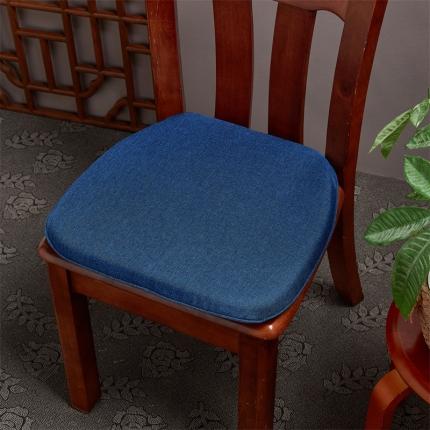蔚意轩 2023新款马蹄形记忆棉坐垫椅垫餐椅垫（中式场景）马蹄形蓝色