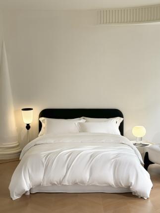 91家纺网 家纺一手货源 找家纺 618家纺 2023新款100支北欧长绒棉单被套 纯色本白