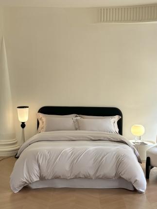 91家纺网 家纺一手货源 找家纺 618家纺 2023新款100支北欧长绒棉单被套 纯色月光灰