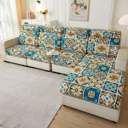 91家纺网 家纺一手货源 找家纺 （总）逐日沙发套2023新款牛奶丝印花沙发笠