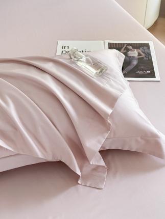 91家纺网 家纺一手货源 找家纺 618家纺 2023新款100支北欧长绒棉单品系列 枕套 纯色梦幻粉