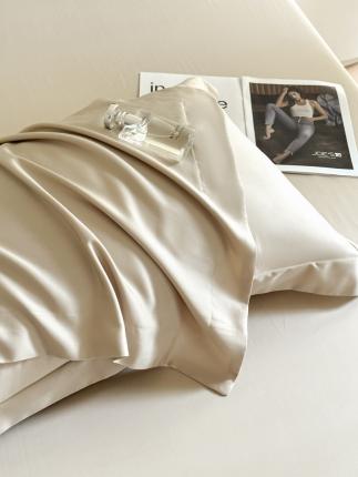 91家纺网 家纺一手货源 找家纺 618家纺 2023新款100支北欧长绒棉单品系列 枕套 纯色雪咖