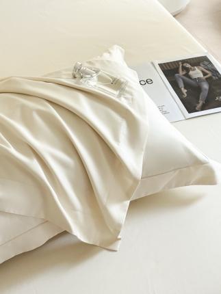 91家纺网 家纺一手货源 找家纺 618家纺 2023新款100支北欧长绒棉单品系列 枕套 纯色元气白桃