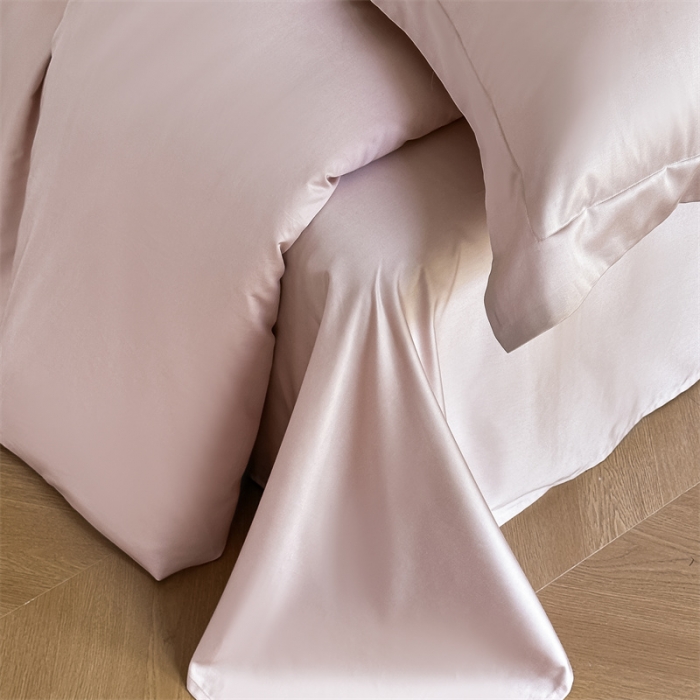 91家纺网 家纺一手货源 找家纺 618家纺 2023新款100支北欧长绒棉单床单 纯色梦幻粉