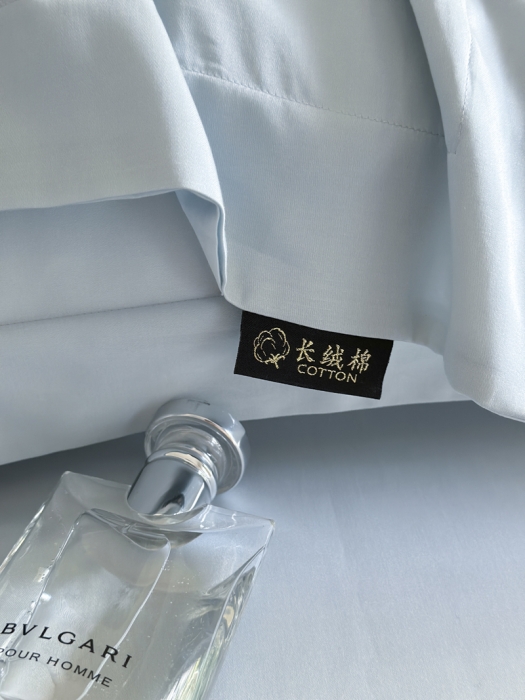 91家纺网 家纺一手货源 找家纺 618家纺 2023新款100支北欧长绒棉单品系列 枕套 纯色冰蓝