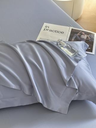 618家纺 2023新款100支北欧长绒棉单品系列 枕套 纯色灰蓝